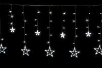 Гирлянда светодиодная комнатная Бахрома Звёзды 15см 10 фигур белая 2,5м*70см (60) 