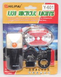 Набор фонарь велосипедный передний 3W светодиода + фонарь задний 5 светодиодов (1)