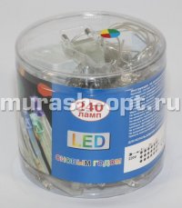 Гирлянда светодиодная Штора 240LED разноцветная 2м*2м (60) /реальное кол-во 100 ламп провод прозрачный/ - купить в Тамбове