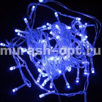 Гирлянда светодиодная 280LED синий цвет 13м (50) /реальное кол-во 110 ламп провод прозрачный/ - купить в Тамбове