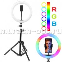 Светодиодная кольцевая лампа RGB для фото и видео съемки 18" 45см (1) /с пультом/ - купить в Тамбове