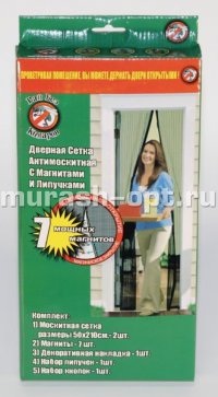 Сетка антимоскитная дверная на магните с липучкой 100см*210см (10/60) - купить в Тамбове