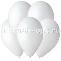 Шары воздушные 10" Пастель White d24см (100/10000) белые - купить в Тамбове