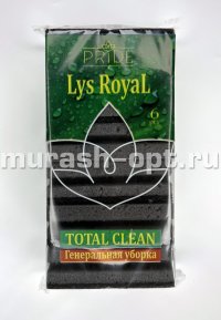 Губки для посуды "Lys RoyaL" профильные 6шт 115*60*40мм (24) /чёрные/ - купить в Тамбове