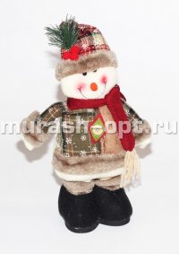 Игрушка "Снеговик в клетчатом пальто" на выдвижных ногах 35см (1) - купить в Тамбове