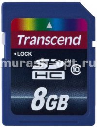 Карта памяти SD "Transcend" 8GB Class 10 (1) - купить в Тамбове
