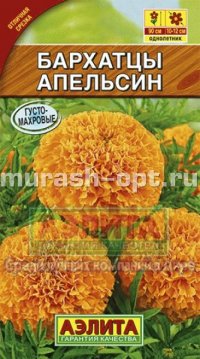 Семена цветов бархатцев "Апельсин" 0,3гр /Аэлита/ (10) Цветной пакет - купить в Тамбове