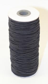 Резинка шнуровая шляпная D2,5мм 100м чёрная (1)