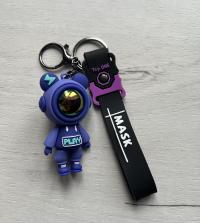 Брелок - игрушка "Космонавт фиолетовый" резиновая с карабином (24) /в ассортименте/