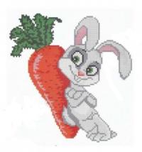 Набор для вышивания крестом "Искусница" Кролик с морковкой 17*18см (1)