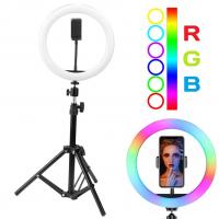 Светодиодная кольцевая лампа RGB для фото и видео съемки 10" 26см (1)
