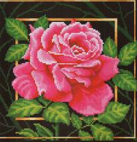 Набор для вышивания крестом "Искусница" Розовый цветок 22*27см (1)