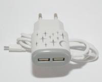 Сетевое зарядное устройство + кабель USB - microUSB (30) 