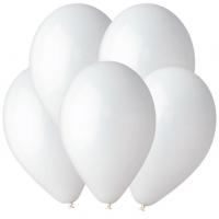 Шары воздушные 10" Пастель White d24см (100/10000) белые