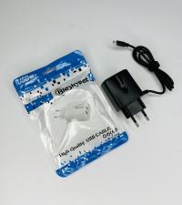 Сетевое зарядное устройство USB + кабель USB - microUSB (50) 
