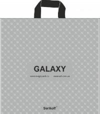 Пакет с петлевыми ручками "Велюр" Галактика 45*43см 100мкм ПВД (50/400) 