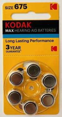 Батарейка "Kodak" Max Hearing Aid ZA675 бл6 (60/360) 