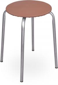 Табурет "Эконом" на 4-х опорах круглое сиденье винилкожа d320мм (1) /коричневый/