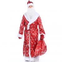Костюм Деда Мороза с бородой бархатный расшитый (1) 