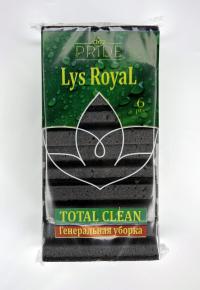 Губки для посуды "Lys RoyaL" профильные 6шт 115*60*40мм (24) /чёрные/