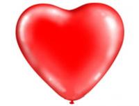 Шары воздушные 5" сердечком Металлик Red 16см (100) красные