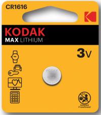 Батарейка "Kodak" Max Lithium CR1616 бл1 (12)