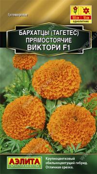 Семена цветов бархатцев "Виктори"  оранжевые 0,3гр /Аэлита/ (10) Цветной пакет