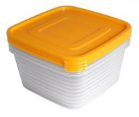 Набор контейнеров для пищевых продуктов "Унико" квадратные 3шт 1,4л 170*170мм H108мм (18)