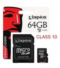 Карта памяти SD micro "Kingston" 64GB Class 10 (10) /с адаптером под SD/