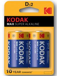 Батарейка "Kodak" Max Super Alkaline D LR20 бл2 (2/20/100)