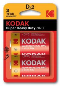 Батарейка "Kodak" Super Heavy Duty Zinc D R20 бл2 (2/24/120)