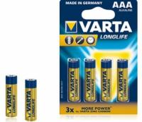 Батарейка "Varta" LongLife AAA LR03 бл4 (4/40/200)