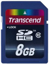Карта памяти SD "Transcend" 8GB Class 10 (1)