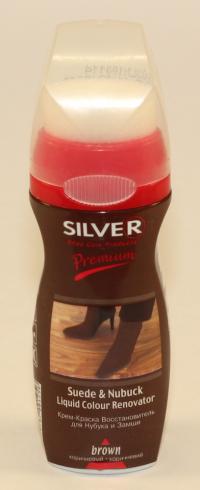 Крем краска для замши "Silver" Premium жидкая  80мл коричневый (6/48)
