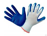 Перчатки нейлоновые с нитриловым покрытием (12/720) /синие/