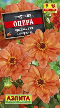 Семена цветов георгины "Опера оранжевая" 0,3гр /Аэлита/ (10) Цветной пакет