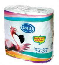 Туалетная бумага "Lotti" Фламинго 2 слоя 4шт D88мм H94мм (12)