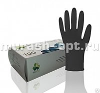 Перчатки "Klever" нитриловые неопудренные L 80мкм (100/1000) /чёрные/ - купить в Тамбове