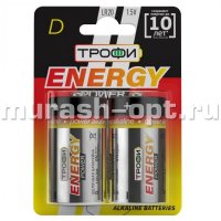 Батарейка "Трофи" Energy Power Alkaline AA LR20 бл2 (12/96) - купить в Тамбове