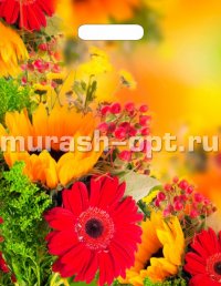 Пакет с прорезными ручками "Триумф" Осенние цветы 31*40см 60мкм ПВД (50) - купить в Тамбове