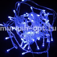 Гирлянда светодиодная 240LED синий цвет 12м (60) /реальное кол-во 100 ламп провод прозрачный/ - купить в Тамбове
