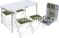 Набор: стол складной 1000*500мм h610мм  + 4 стула складных дачных 300*300мм h370мм (1) - купить в Тамбове