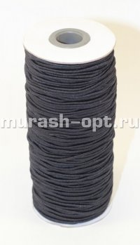 Резинка шнуровая шляпная D2,5мм 100м чёрная (1) - купить в Тамбове