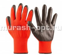 Перчатки нейлоновые с нитриловым покрытием (12/720) /красные с чёрным/ - купить в Тамбове