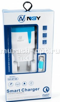 Сетевое зарядное устройство "NGY" USB - microUSB 1м 2.4-3.0A (5/50)  - купить в Тамбове