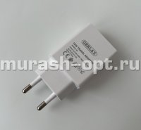 Сетевое зарядное устройство "Gerlax" 2 USB 5V 3A (100/500) /корпус белый/ - купить в Тамбове