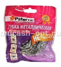 Губка металлическая  для посуды "Paterra" нержавеющая (12/360) /спираль/ - купить в Тамбове