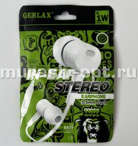 Наушники "Gerlax" проводные вакуумные Jack 3,5 (500) /провод белый 120 см/ - купить в Тамбове