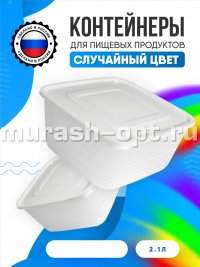 Контейнер для пищевых продуктов "Унико" квадратный 2,1л 193*193мм H94мм (28) - купить в Тамбове
