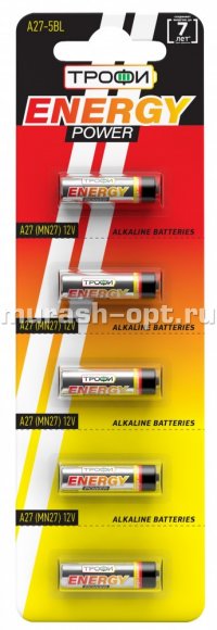 Батарейка "Трофи" Energy Power Alkaline 27A бл5 (5/100) - купить в Тамбове